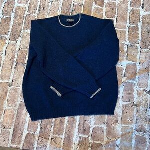 100% wool Navy Blue unisex Sweater